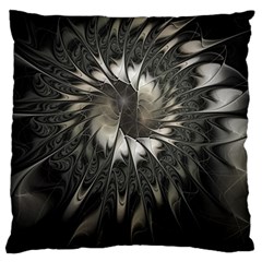 Fractal Abstract Pattern Silver Large Cushion Case (one Side) by Pakrebo