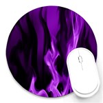 Smoke Flame Abstract Purple Round Mousepads Front