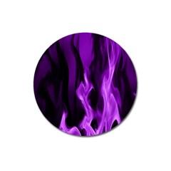 Smoke Flame Abstract Purple Magnet 3  (round) by Pakrebo