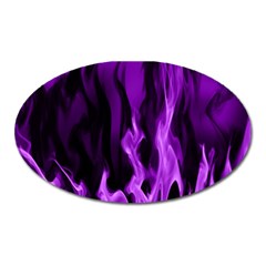 Smoke Flame Abstract Purple Oval Magnet by Pakrebo