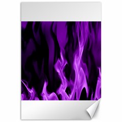 Smoke Flame Abstract Purple Canvas 12  x 18 