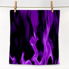 Smoke Flame Abstract Purple Face Towel