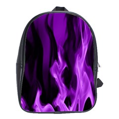 Smoke Flame Abstract Purple School Bag (large) by Pakrebo