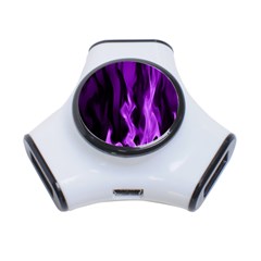 Smoke Flame Abstract Purple 3-port Usb Hub by Pakrebo