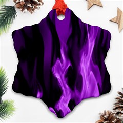 Smoke Flame Abstract Purple Snowflake Ornament (Two Sides)