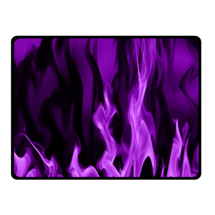 Smoke Flame Abstract Purple Double Sided Fleece Blanket (Small) 