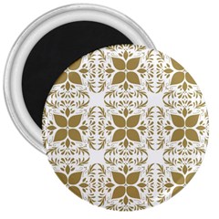 Illustrations Pattern Gold Floral Texture Design 3  Magnets by Pakrebo