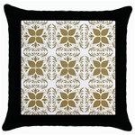 Illustrations Pattern Gold Floral Texture Design Throw Pillow Case (Black) Front