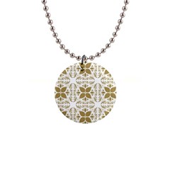 Illustrations Pattern Gold Floral Texture Design 1  Button Necklace by Pakrebo