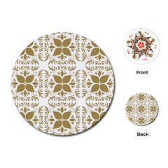 Illustrations Pattern Gold Floral Texture Design Playing Cards Single Design (round) by Pakrebo