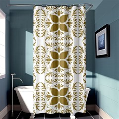 Illustrations Pattern Gold Floral Texture Design Shower Curtain 36  X 72  (stall)  by Pakrebo