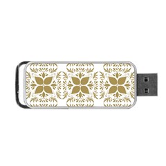 Illustrations Pattern Gold Floral Texture Design Portable Usb Flash (two Sides) by Pakrebo