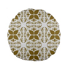 Illustrations Pattern Gold Floral Texture Design Standard 15  Premium Round Cushions by Pakrebo