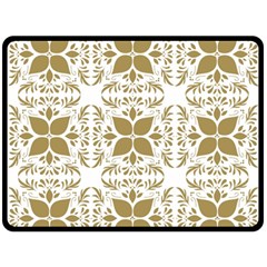 Illustrations Pattern Gold Floral Texture Design Double Sided Fleece Blanket (large)  by Pakrebo