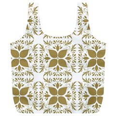 Illustrations Pattern Gold Floral Texture Design Full Print Recycle Bag (xl) by Pakrebo