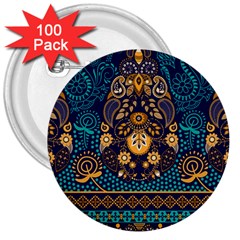 African Pattern 3  Buttons (100 Pack)  by Sobalvarro