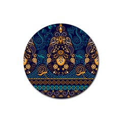 African Pattern Rubber Coaster (round)  by Sobalvarro