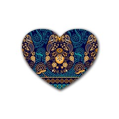 African Pattern Rubber Coaster (heart) 