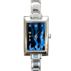 Smoke Flame Abstract Blue Rectangle Italian Charm Watch by Pakrebo