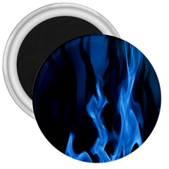 Smoke Flame Abstract Blue 3  Magnets by Pakrebo