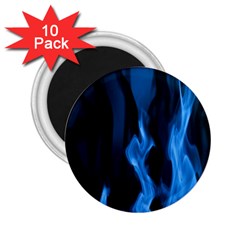 Smoke Flame Abstract Blue 2 25  Magnets (10 Pack)  by Pakrebo