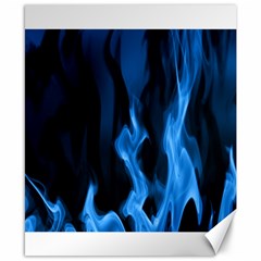 Smoke Flame Abstract Blue Canvas 8  X 10  by Pakrebo