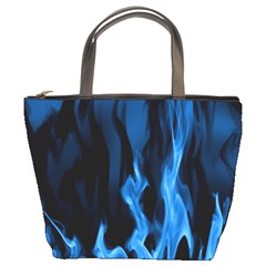 Smoke Flame Abstract Blue Bucket Bag by Pakrebo