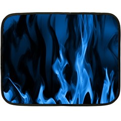 Smoke Flame Abstract Blue Double Sided Fleece Blanket (mini)  by Pakrebo