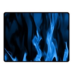 Smoke Flame Abstract Blue Fleece Blanket (small) by Pakrebo