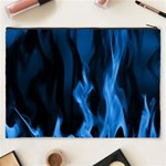 Smoke Flame Abstract Blue Cosmetic Bag (XXXL) Back