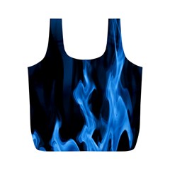 Smoke Flame Abstract Blue Full Print Recycle Bag (m) by Pakrebo