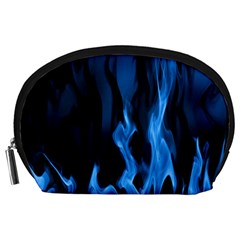 Smoke Flame Abstract Blue Accessory Pouch (large) by Pakrebo