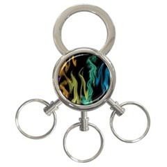 Smoke Rainbow Colors Colorful Fire 3-ring Key Chain