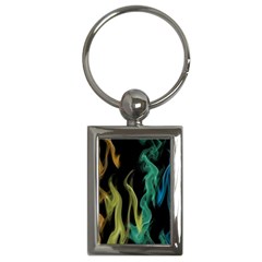 Smoke Rainbow Colors Colorful Fire Key Chain (rectangle)