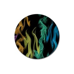 Smoke Rainbow Colors Colorful Fire Magnet 3  (round) by Pakrebo