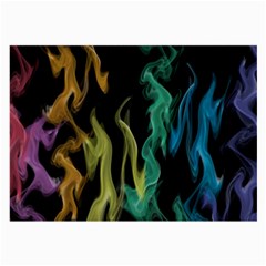 Smoke Rainbow Colors Colorful Fire Large Glasses Cloth by Pakrebo