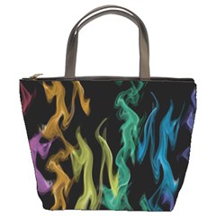 Smoke Rainbow Colors Colorful Fire Bucket Bag by Pakrebo