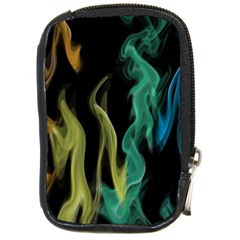 Smoke Rainbow Colors Colorful Fire Compact Camera Leather Case by Pakrebo