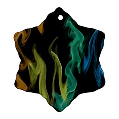 Smoke Rainbow Colors Colorful Fire Ornament (snowflake) by Pakrebo