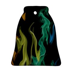 Smoke Rainbow Colors Colorful Fire Ornament (bell) by Pakrebo