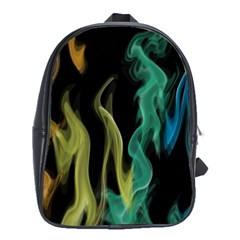 Smoke Rainbow Colors Colorful Fire School Bag (xl) by Pakrebo