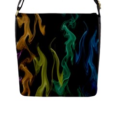 Smoke Rainbow Colors Colorful Fire Flap Closure Messenger Bag (l) by Pakrebo