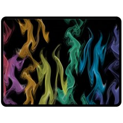 Smoke Rainbow Colors Colorful Fire Double Sided Fleece Blanket (large)  by Pakrebo