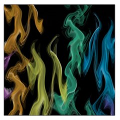 Smoke Rainbow Colors Colorful Fire Large Satin Scarf (square) by Pakrebo