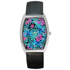 Leaves  Barrel Style Metal Watch