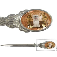 Cute Maltese Puppy With Flowers Letter Opener by FantasyWorld7