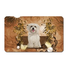 Cute Maltese Puppy With Flowers Magnet (rectangular) by FantasyWorld7