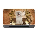 Cute Maltese Puppy With Flowers Memory Card Reader with CF Front