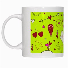 Valentin s Day Love Hearts Pattern Red Pink Green White Mugs by EDDArt