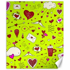 Valentin s Day Love Hearts Pattern Red Pink Green Canvas 20  X 24  by EDDArt